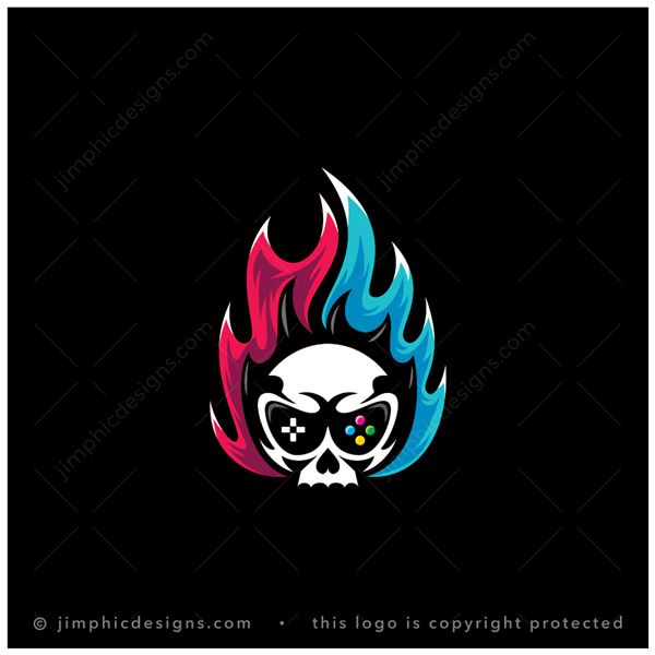Skull With Headset Mascot Gaming Logo Template Stock Vector | Adobe Stock