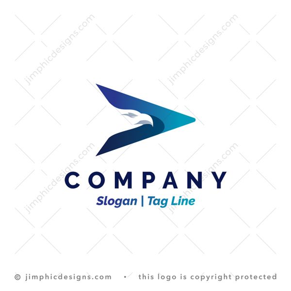 Arrow Eagle Logo logo for sale: Simplistic and slight 3D arrow design is formed around an sleek eagle head design.