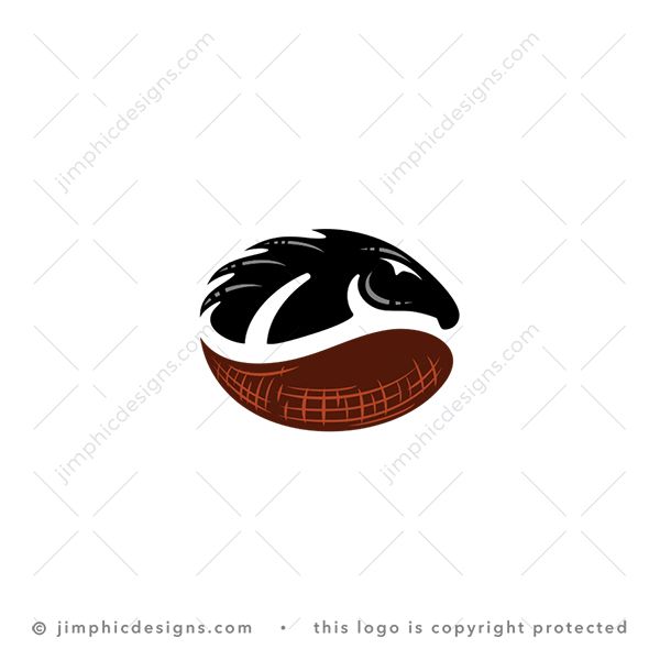 Stallion Coffee Logo logo for sale: Modern coffee bean design with the top section shaped as a fierce stallion.