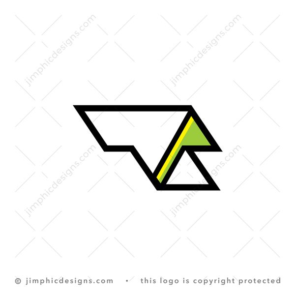 T Flag Perspective Logo logo for sale: Modern and big letter T laying on the ground with a 3D perspective into the ground shapes an iconic flag.