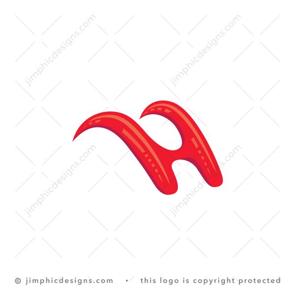 Letter H Logo logo for sale: Modern and smooth uppercase letter H curled at the top.