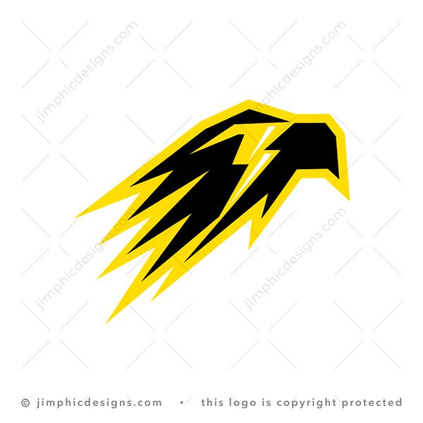 Lightning Eagle Logo logo for sale: Strong and sharp electrical bolt shaped as the eagle eye.