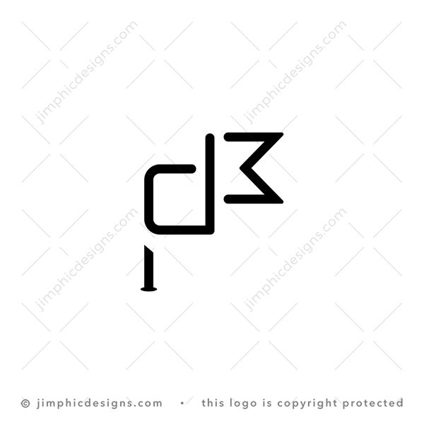 DM Flag Logo logo for sale: Modern and simplistic flag design is shaped with a lowercase letter D and letter M.