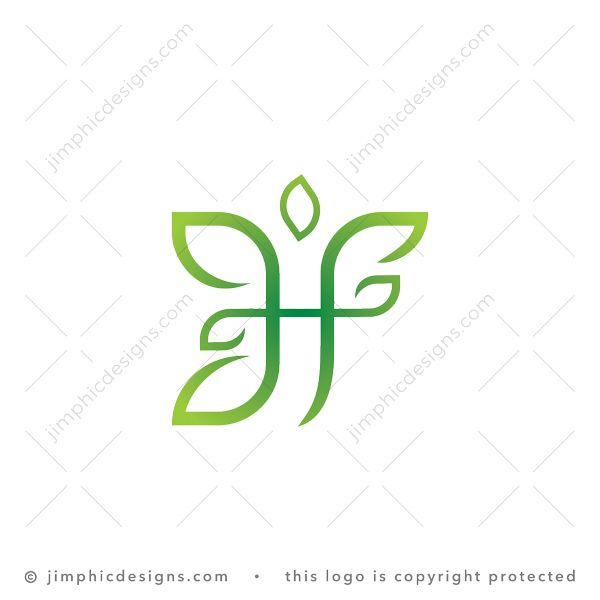 Letters HF Leaves Logo