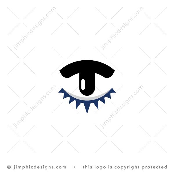 Letter T Eye Logo logo for sale: An uppercase letter T is shaped with the top part of the eye along with the pupil.