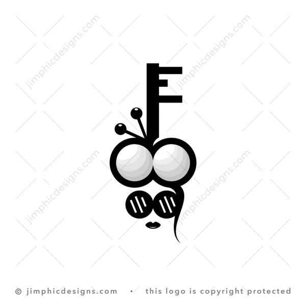 Lady Key Logo logo for sale: A very modern and simplistic woman face design incorporated into an iconic key shape.