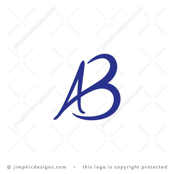 Letters AB Logo logo for sale: The uppercase letters A and B are incorporated into each other.