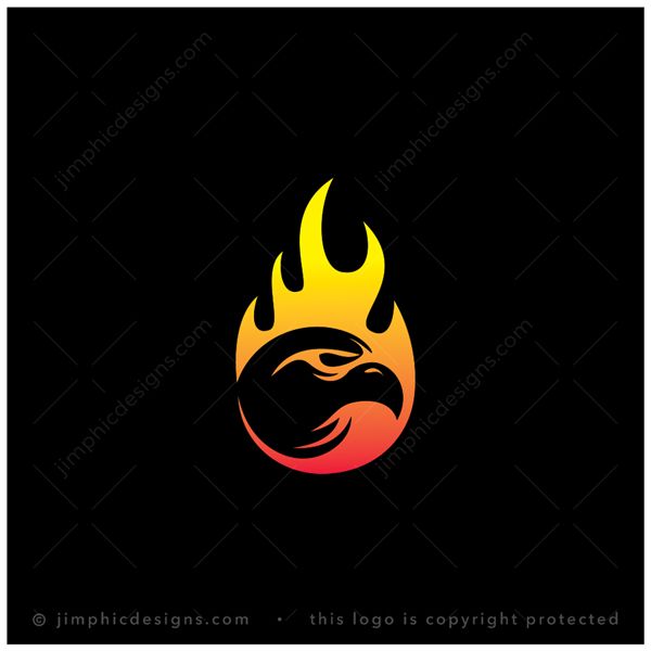 Eagle Logo logo for sale: Modern flame design featuring a sleek eagle head inside.