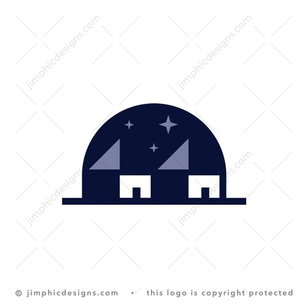 House Logo logo for sale: Very simplistic and elegant night scene featuring two houses.