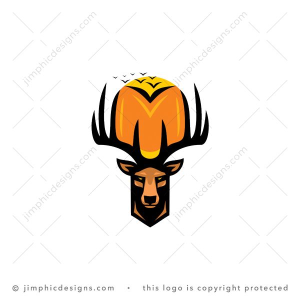 Letter M Deer Logo