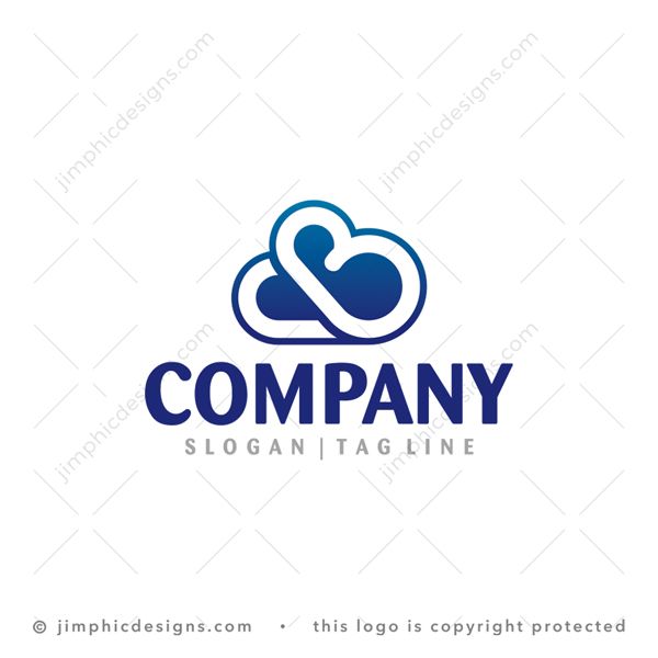 B Cloud Logo logo for sale: Iconic cloud shape is designed with a simplistic line and creating the letter B inside.