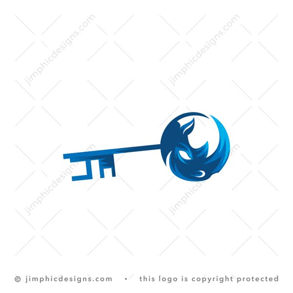 Rhino Key Logo logo for sale: Iconic key shape have a fierce rhino incorporated.