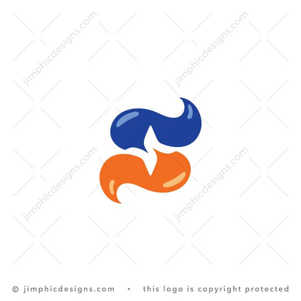 Letter S Star Logo logo for sale: Sleek letter S design is shaped around a four point star.