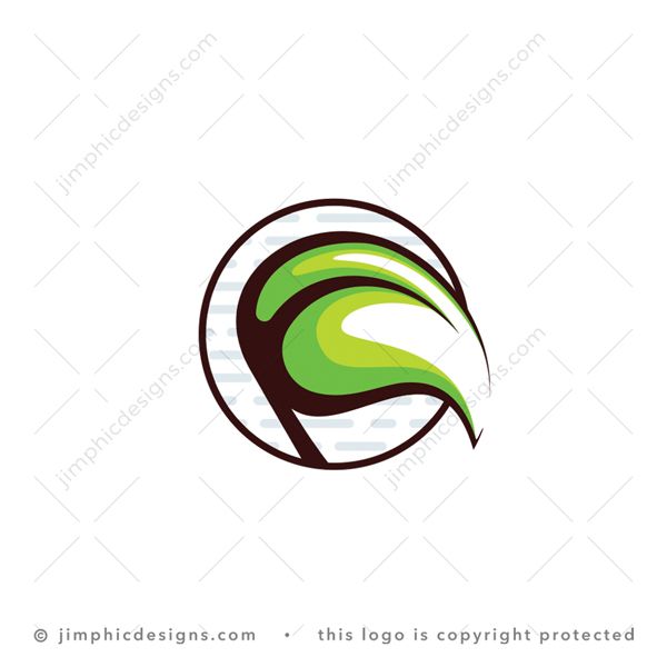 Leaf Flag Logo logo for sale: Big healthy leaf floating in the wind in the shape of a flag pole.