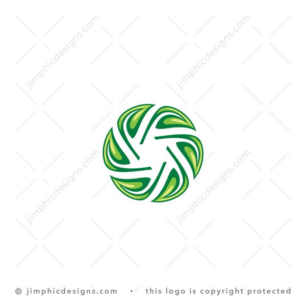 Leaf Photography Logo logo for sale: Modern leaf design are neatly arranged into a circle to shape the iconic camera lens symbol.