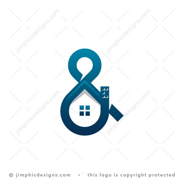 House Symbol Logo logo for sale: An iconic ampersand symbol with a bold house incorporated.