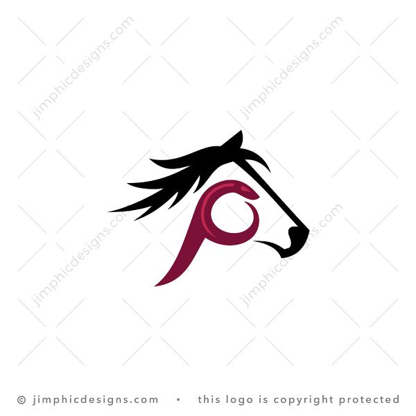 Letter P Horse Logo