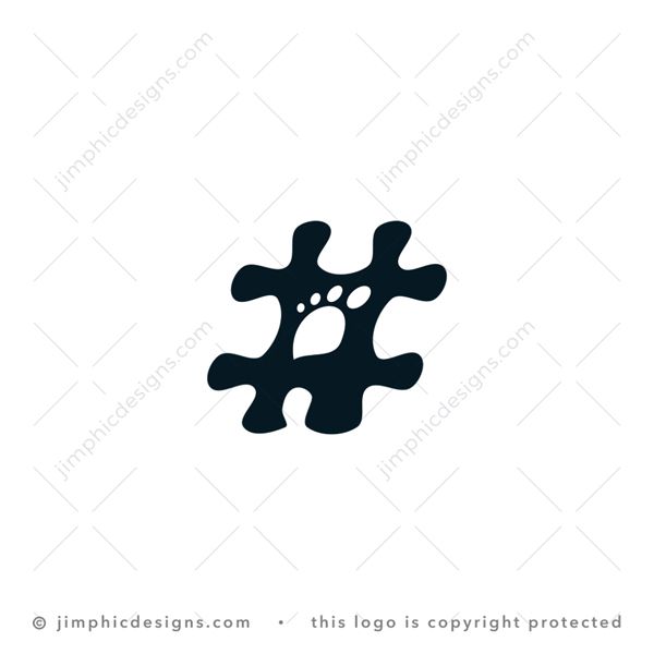 Hashtag Foot Logo logo for sale: Iconic and rounded hashtag design is shaped around an iconic foot print shape.