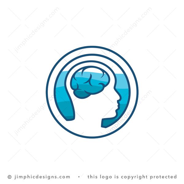 Mind Full Logo logo for sale: This design is a play on the commonly used word, mindful. When a person is conscious or aware of something. The design is the person's head and his mind inside showing levels of fullness.