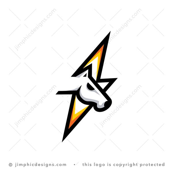 Bolt Horse Logo logo for sale: Modern horse head incorporated into an iconic electric bolt shape.