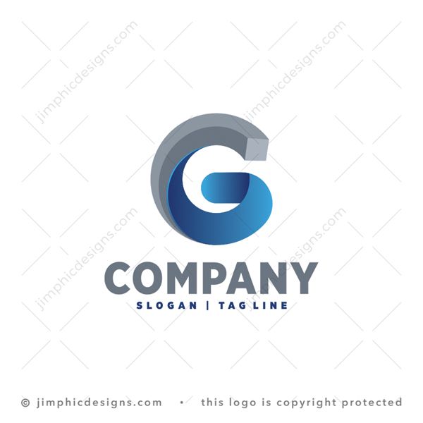 G Logo logo for sale: Iconic letter G design is shaped with a hard and a smooth part. A 2D image turns into a 3D image.