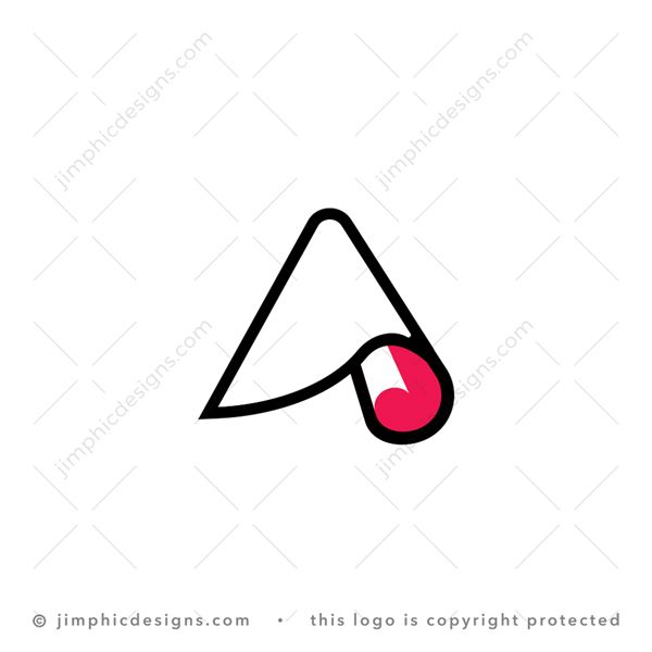 A Logo logo for sale: Modern uppercase letter A design is shaped with a paper in the process of being rolled up.