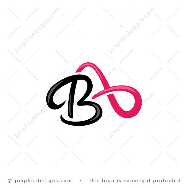 Letters A And B Logo logo for sale: Sleek uppercase letters A and B design with curves.