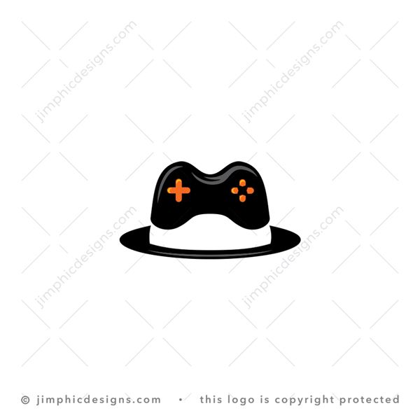 Hat Games Logo logo for sale: Modern and smooth hat design with a game controller on top in the shape of the hat.