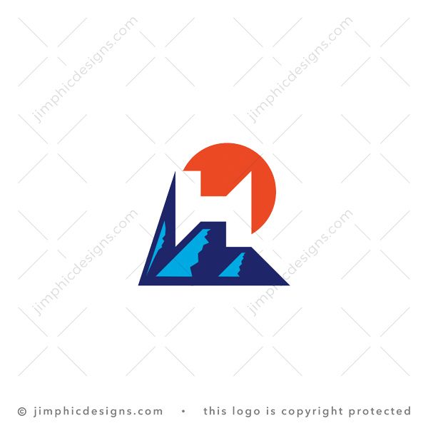 Letter H Mountains Logo