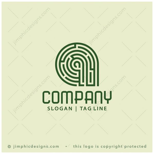 Maze A Logo logo for sale: A lowercase letter a design features a not so complicated maze design inside.