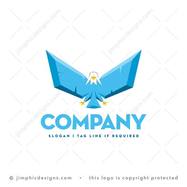 Rockin Eagle Logo logo for sale: Bold eagle design is shaped with some hard rock type graphics.