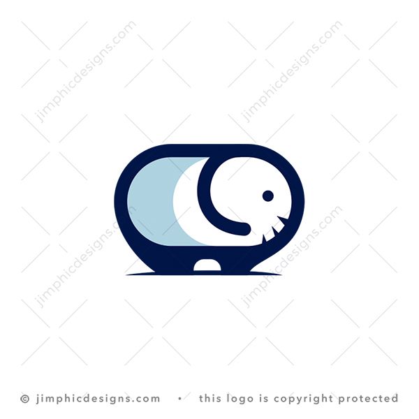 Elephant Pill Logo logo for sale: Round and simplistic pill shape with an elephant designed in and around it.