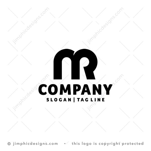 MR Logo logo for sale: Big and bold letter M design have a slight nudge on the right hand side to create the letter R.