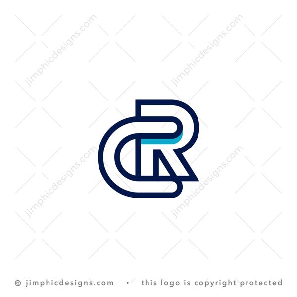 CR Logo logo for sale: Simplistic outline of the letter C fits perfectly into the letter R.