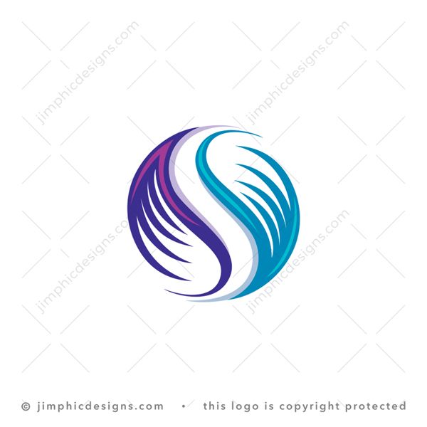 S Wings Logo logo for sale: Modern and elegant wings creates a white negative space letter S design.