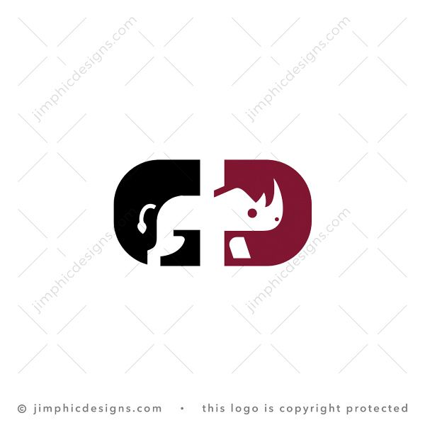 Letters GD Rhino Logo