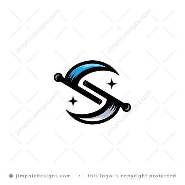 S Flags Logo logo for sale: Two sleek flags floating in the wind on the opposite side of each other create the letter S.