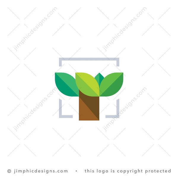 Letter T Tree Logo logo for sale: Very simplistic tree is designed in the shape of an uppercase letter T.