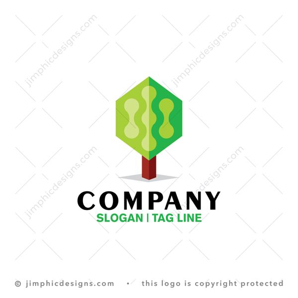 Tech Tree Logo logo for sale: Sharp and block shaped tree represent the technology field working together with nature.