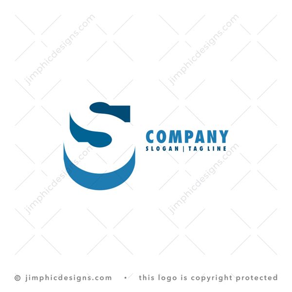 S Logo logo for sale: Big white letter S design is shaped in a perspective.