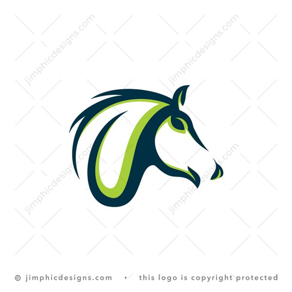 Nature Horse Logo logo for sale: Smooth leaf design and a horse head shaped with attached leaves.