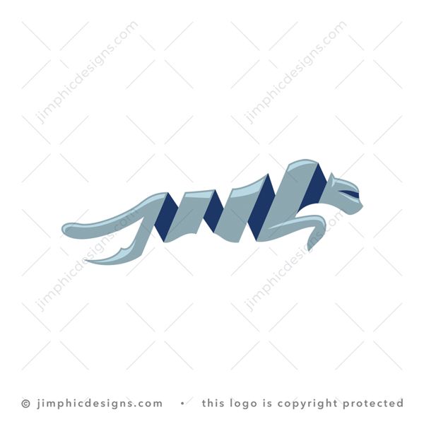 Ribbon Cheetah Logo logo for sale: Modern cheetah animal in a fast moving motion shaped with a strong ribbon.