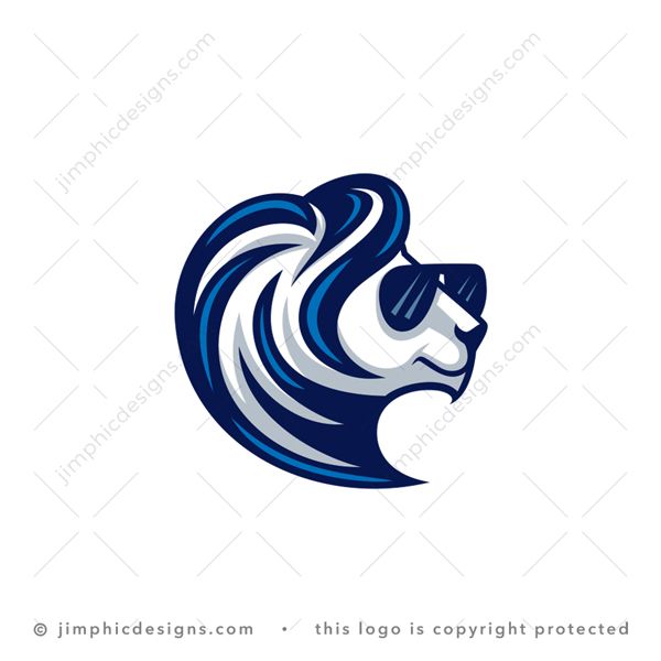 Sports Lion Mascot logo Design - Blue concept - UpLabs