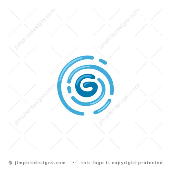 G Logo logo for sale: Smooth twirly graphic creates a rounding letter G in the middle.