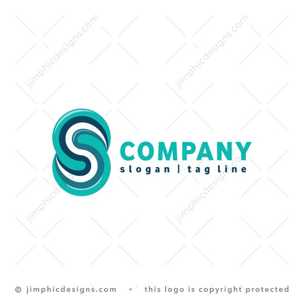 S Logo logo for sale: Letter S Design is shaped with very smooth 3D lines curling into each other.