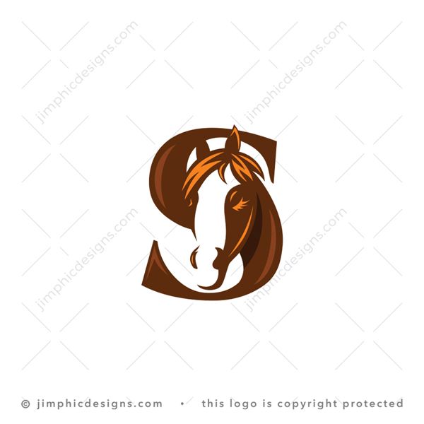 S Horse Logo logo for sale: Sleek and elegant horse head design with the letter S design shaping itself around it.