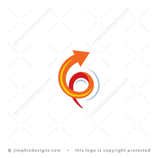 P Logo logo for sale: Smooth letter P is shaped with an upward spiral arrow.