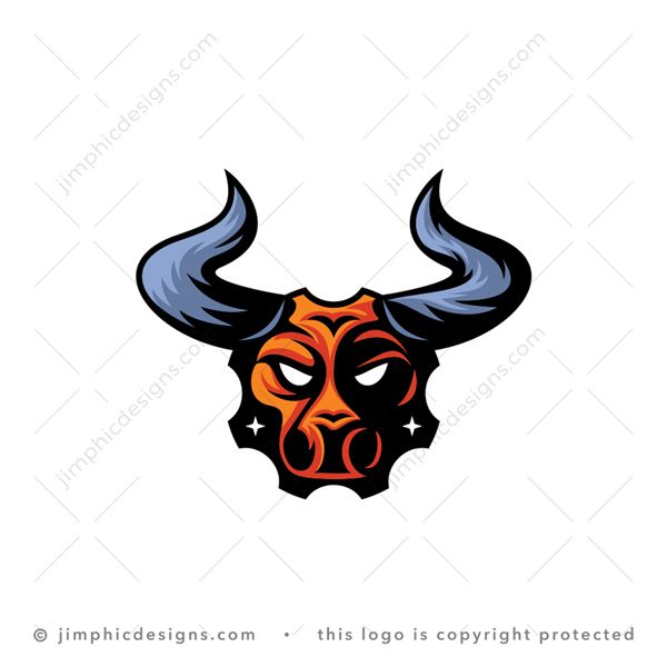 Bull Gear Logo logo for sale: Modern and fierce looking bull head shaped inside an iconic gear graphic.