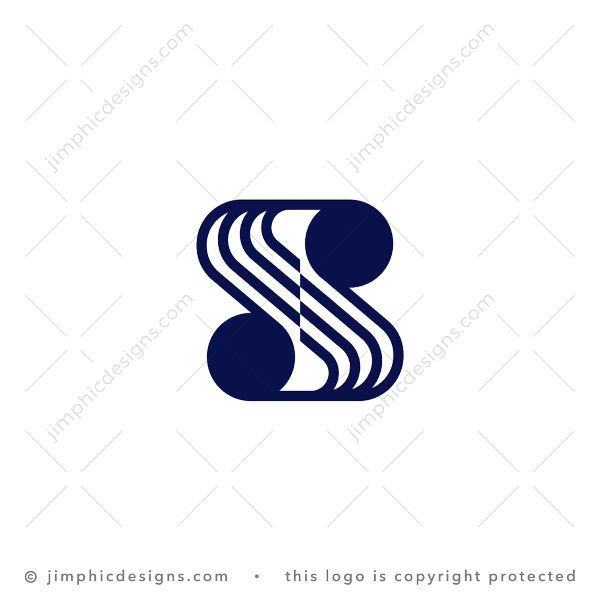 Letter S Or Z Logo logo for sale: Sleek letter S is shaped with lines connecting to each end. The design swapped around could also be used as a letter Z.