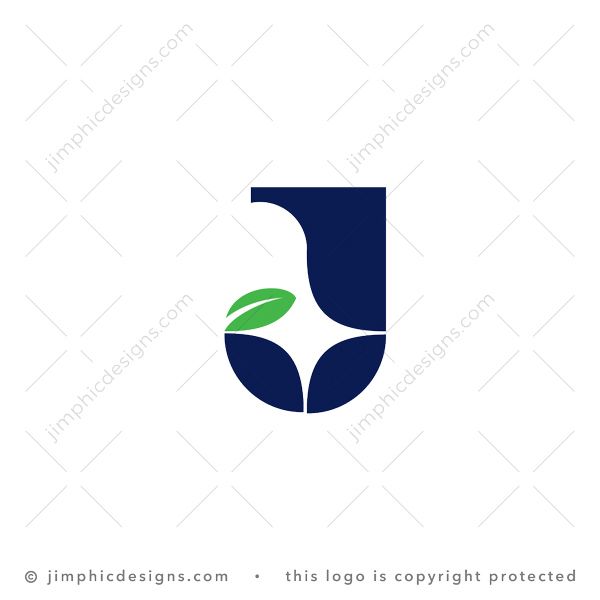 Letter J Star and Leaf Logo